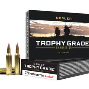 Nosler 60152 Trophy Grade 22Creedmoor 70gr AccuBond 20 Per Box/10 Case