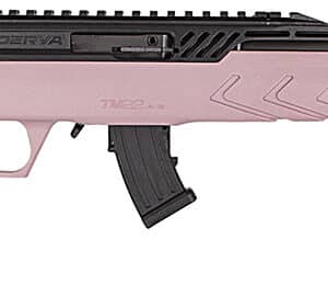 Derya Firearms TM22.STAN.PINK.18 TM22 Standard Full Size 22 LR 10+1 18" Black Target Barrel, Black Anodized Aluminum Receiver w/Picatinny Rail, Pink Adjustable Polymer Stock