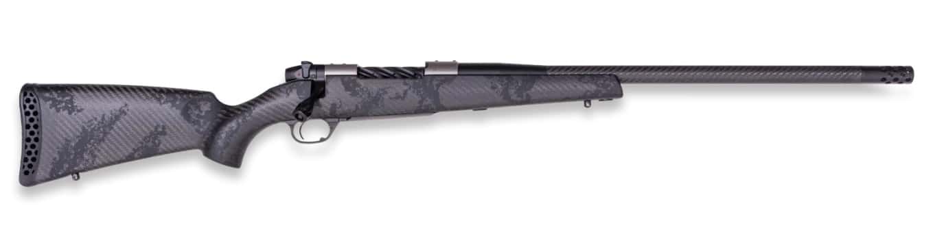 Weatherby MGT01N25CMR4B Mark V Backcountry Guide TI 25 Creedmoor 3+1 22" + 2" Graphite Black Cerakote Fluted Threaded Barrel, Titanium Drilled & Tapped Receiver, Exposed Carbon w/Carbide Black Accent