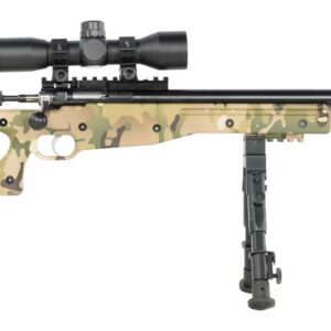 Crickett KSA2147 Precision Gen2 22 LR 1rd Blued Threaded Bull Barrel, Drilled & Tapped Receiver, MultiCam Skeletonized Synthetic Stock
