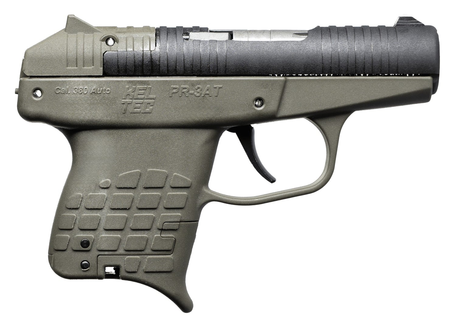 Kel-Tec PR3ATGRN10 PR-3AT Compact Frame 380 ACP 10+1 2.85" Black Rotating Barrel Shroud, Green Polymer Frame