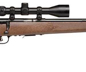 Savage Arms 96222 93R17 GVXP w/Optic Full Size 17 HMR 5+1 21" Matte Black Heavy Varmint Barrel, Matte Black Drilled & Tapped Carbon Steel Receiver, Fixed Satin Brown Wood Stock, 3-9x40mm Duplex Scope,