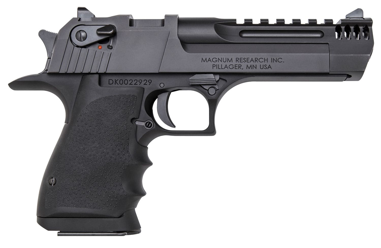 Magnum Research DE357L5IMB Desert Eagle L5 357 Mag 5" with Muzzle Brake 9+1 Black Hardcoat Anodized Aluminum Frame Black Carbon Steel Slide Black Hogue Wraparound Rubber Grip