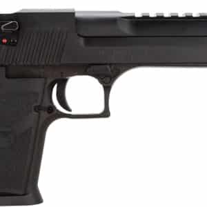 Magnum Research DE357 Desert Eagle Mark XIX 357 Mag Caliber with 6" Picatinny Rail Barrel, 9+1 Capacity, Overall Black Finish Carbon Steel, Beavertail Frame, Serrated Slide & Rubber Grip