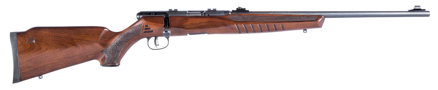 Savage Arms 70510 B22 G Full Size 22 WMR 10+1 21" Matte Black Sporter Barrel, Matte Black Drilled & Tapped Carbon Steel Receiver, Satin Hardwood Fixed Sporter Stock, Right Hand