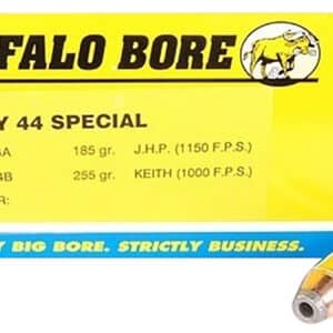 Buffalo Bore Ammunition 14A20 Heavy Strictly Business 44S&W Spl 180gr Jacket Hollow Point 20 Per Box/12 Case