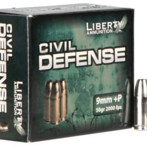 Liberty Ammunition LACD9014 Civil Defense 9mmLuger+P 50gr Lead Free Fragmenting Hollow Point 20 Per Box/50 Case