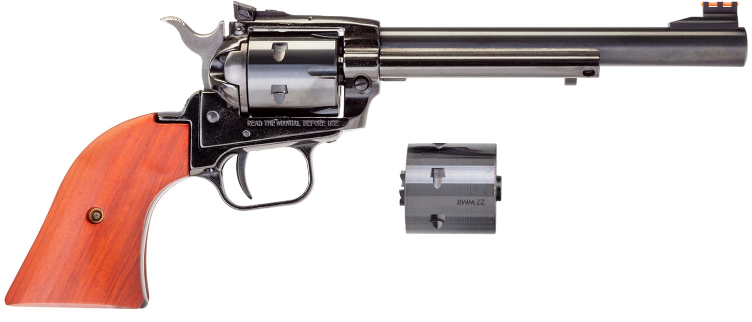 Heritage Mfg RR22MB6AS Rough Rider 22 LR 22 WMR 6 Shot 6.50" Black Barrel, Cylinder & Frame, Cocobolo Grips