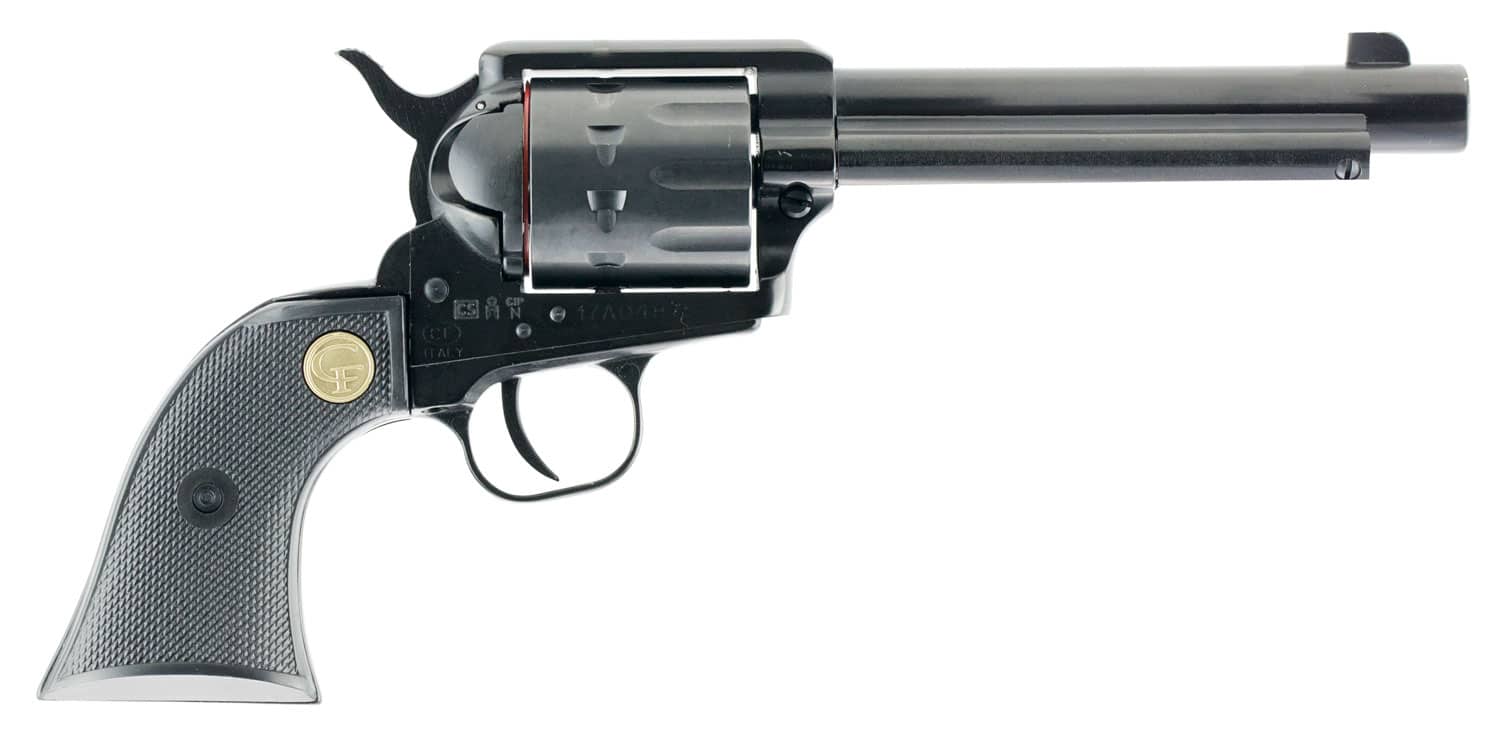 Chiappa Firearms CF340160D SAA 1873 Medium Frame 22 LR/22 WMR 10 Shot, 5.50" Blued Steel Barrel, Blued Steel Frame, Blued Cylinder, Black Polymer Grip, Exposed Hammer