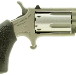North American Arms PUGTP Pug 22 WMR 5 Shot 1" Stainless Steel Ported Barrel, Stainless Steel Frame, Stainless Cylinder, Black Polymer Grip, Exposed Hammer