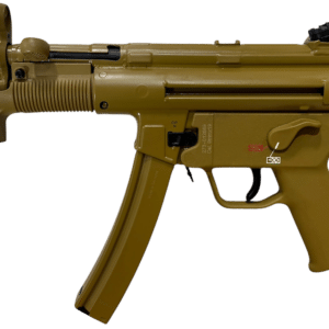 HK SP5K PDW 9mmx19 30+1 4.53" Black Navy-Style Threaded Barrel, Flat Dark Earth Earth Cerakote Steel Receiver & Frame, FDE Polymer Grip, 2 Magazines
