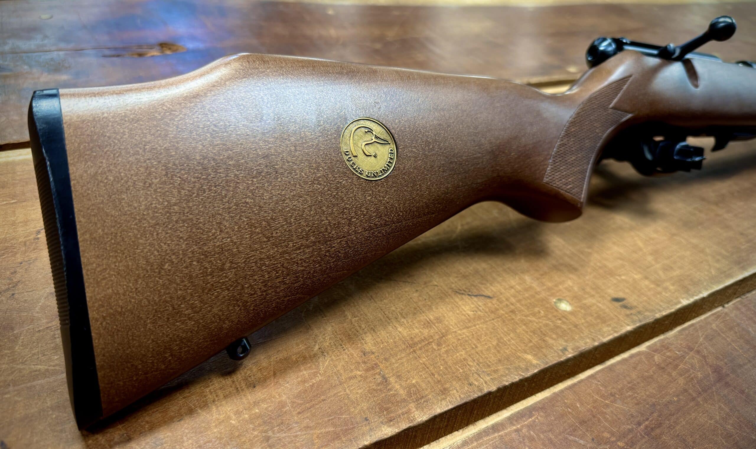 GENTLY USED SAVAGE ARMS 93R17 RIFLE WITH DUCKS UNLIMITED MEDALLION - Image 3