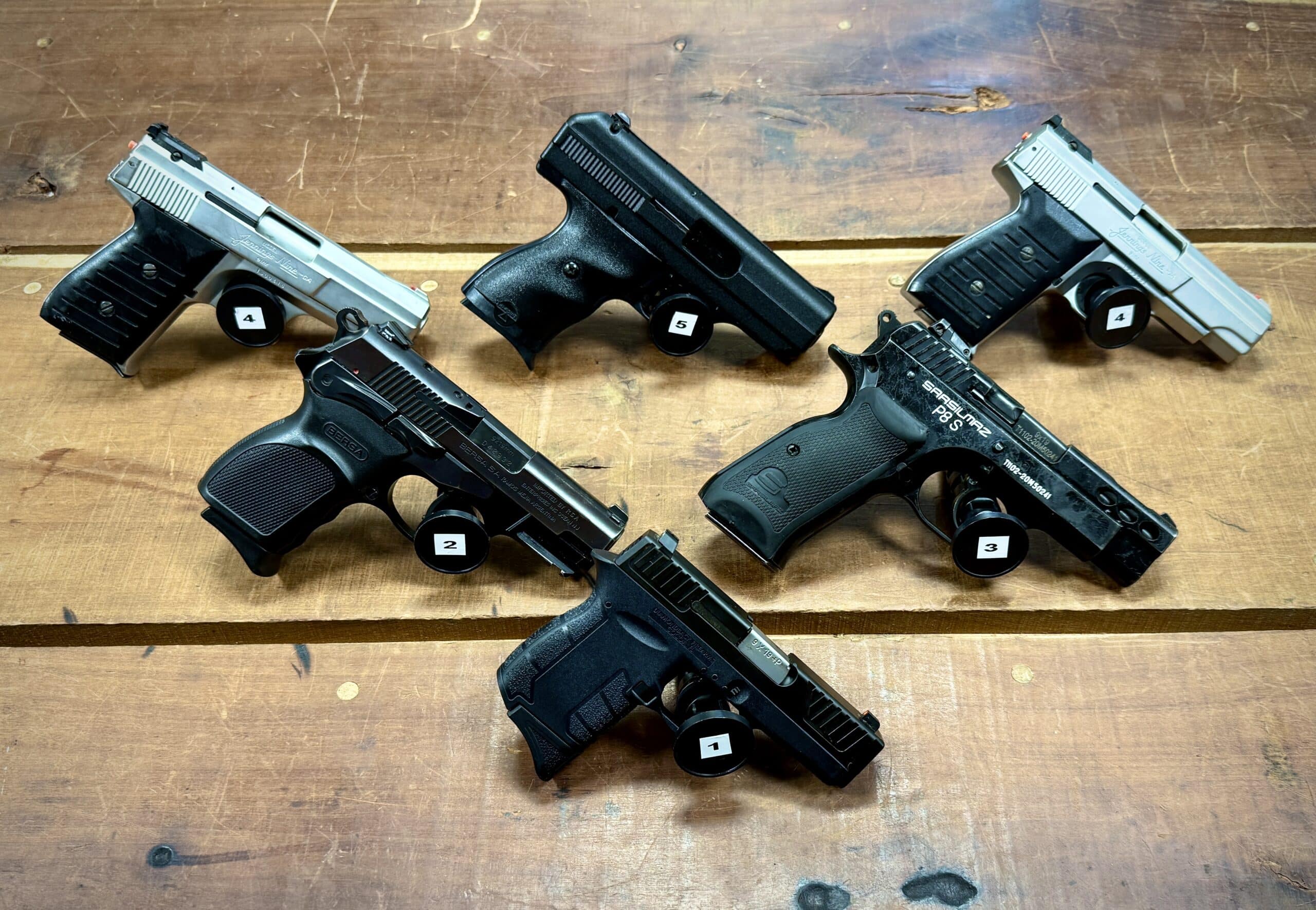 SIX 9MM USED PISTOLS FOR $250 OR LESS EACH