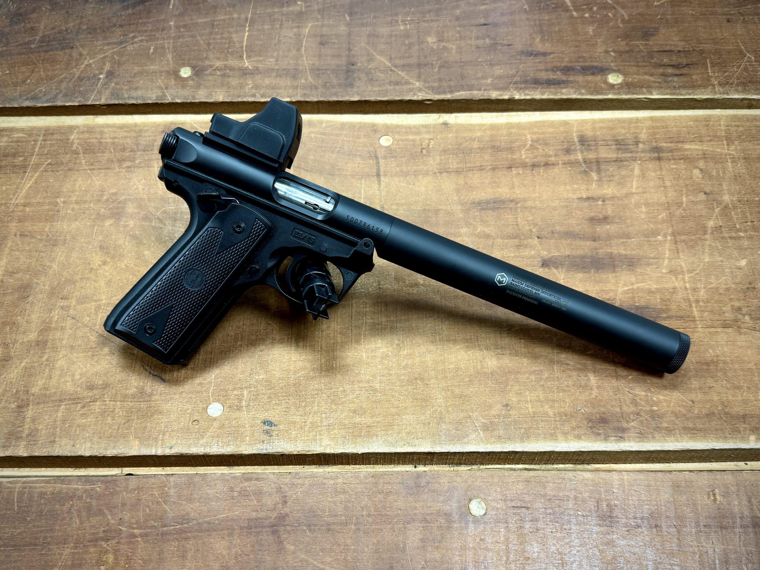 MAXIM RUGER MARK IV SUPPRESSED PISTOL 22LR 5.9IN BLACK WITH VORTEX DEFENDER-ST 10RD