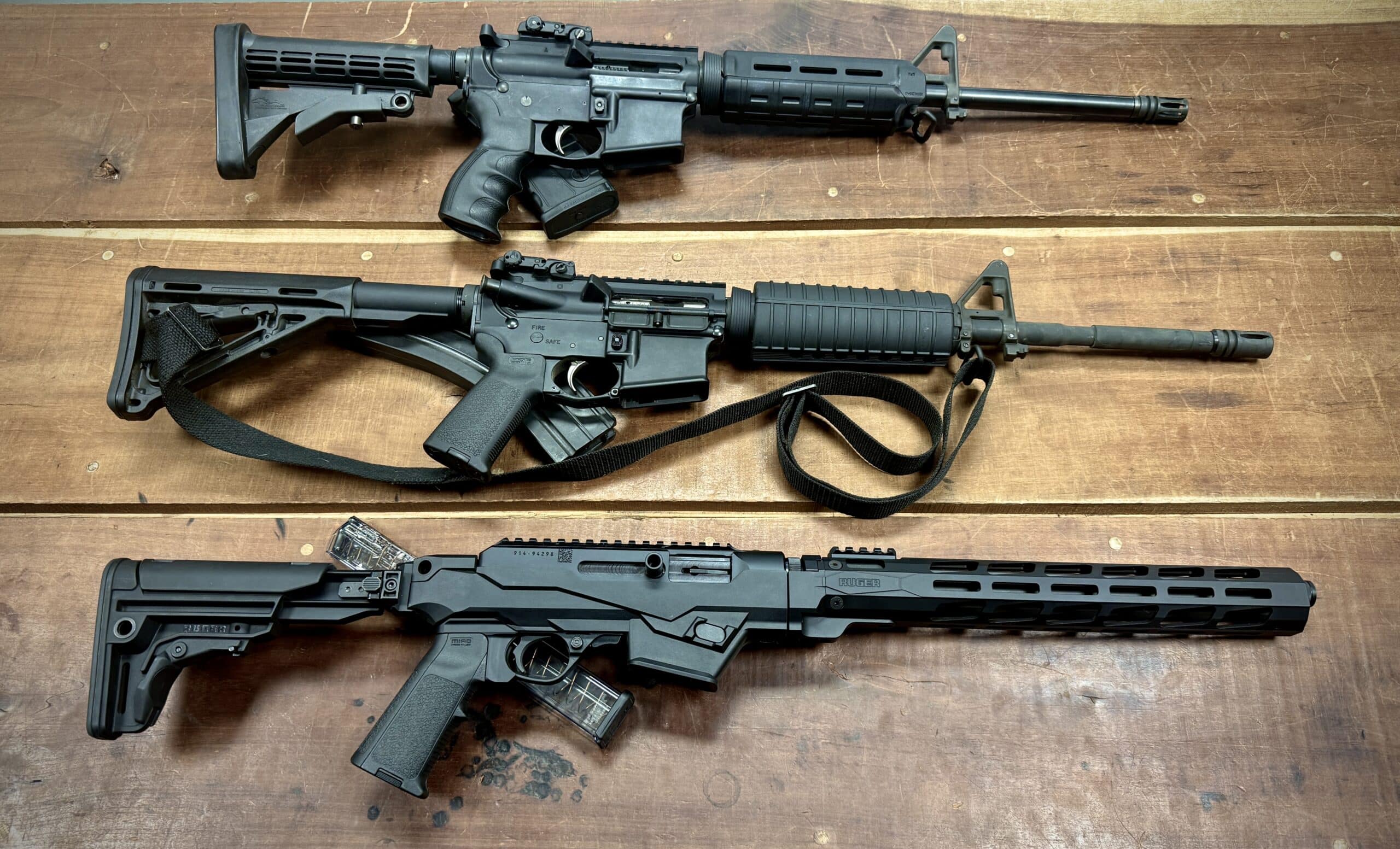 CHOICE OF THREE SEMI AUTO RIFLES ANDERSON, PSA, RUGER
