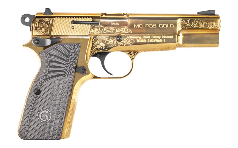 MCP35 9MM Gold Engrvd 4.87" G10 Ambi 15+1