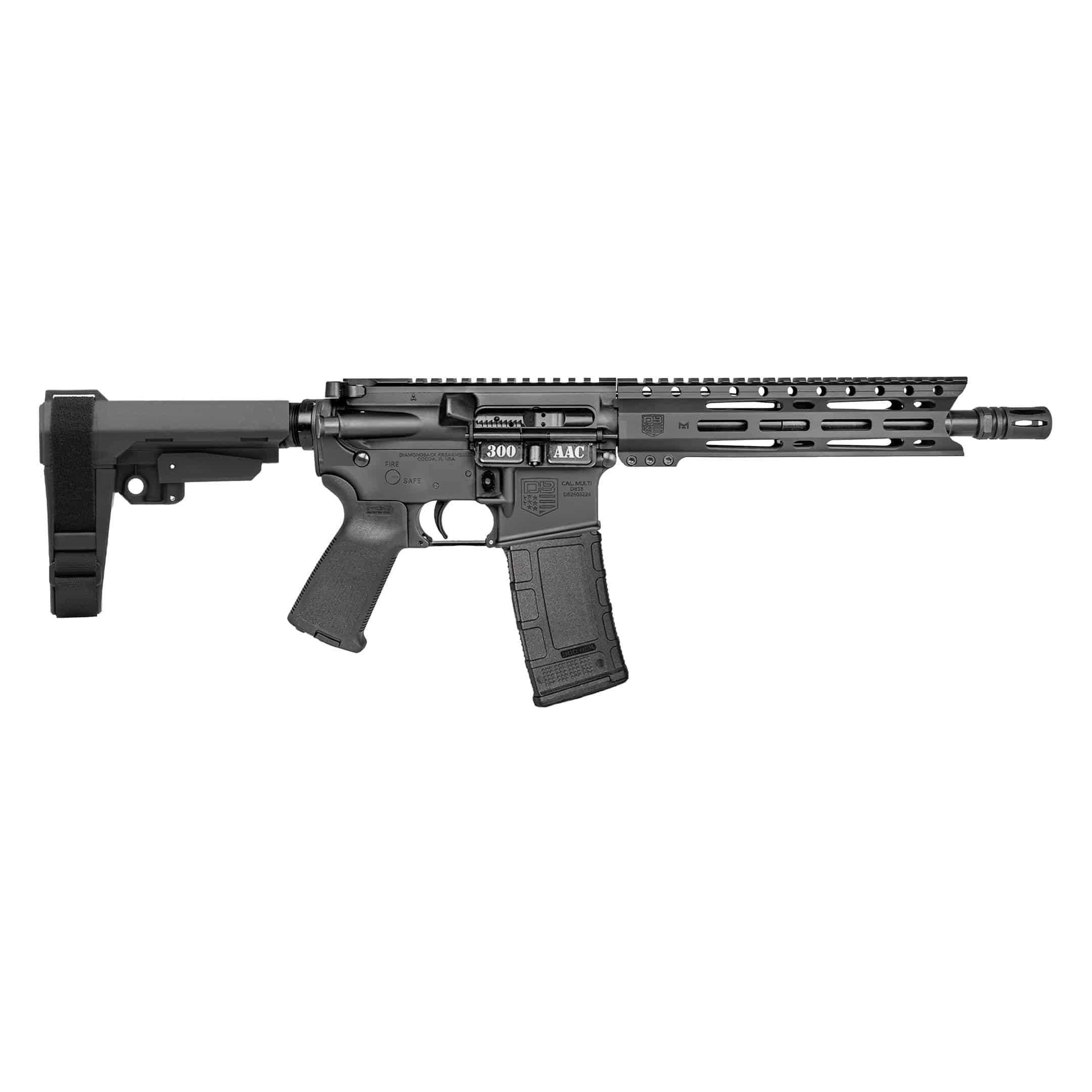 DB15 Pstl .300 10" M-LOK SBA3 Brace BLK 30rd