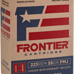 Frontier Cartridge FR1015 Military Grade Centerfire Rifle 223Rem 55gr Full Metal Jacket 150 Per Box/8 Case
