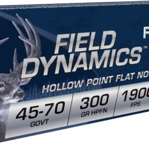 Fiocchi 4570B Field Dynamics 45-70Gov 300gr Hollow Point Flat Nose 20 Per Box/10 Case