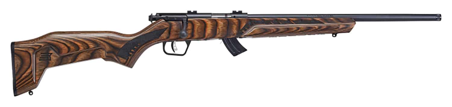 Savage Arms 26737 Mark II Minimalist Full Size 22 LR 10+1 18" Matte Black Steel Threaded Barrel, Matte Black Carbon Steel Drilled & Tapped Receiver, Boyd's Minimalist Natural Brown Laminate Stock