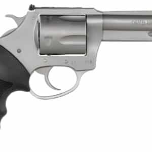 Charter Arms 79942 Pitbull Large 9mm Luger 5 Shot 4.20" Matte Stainless Steel Barrel, Cylinder & Frame w/Black Finger Grooved Rubber Grip