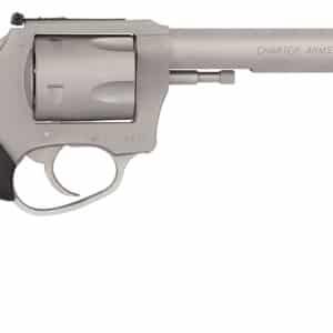 Charter Arms 79960 Pitbull Large 9mm Luger, 5 Shot 6" Matte Stainless Steel Barrel, Cylinder & Frame w/Black Finger Grooved Rubber Grip