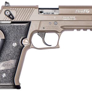 GSG GERG2210FFT FireFly 22 LR 10+1 4" Tan Steel Barrel, Serrated Slide, Zinc Alloy w/Accessory Rail Frame, Black Polymer Grip