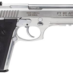 Taurus 1-920159-17 92 Serrated Frame 9mm Luger 17+1 5" Matte Stainless Steel Barrel, Matte Stainless Steel Serrated Slide, Stainless Aluminum Frame w/Picatinny Rail, Black Polymer Grip, Right Hand