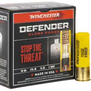 Winchester Ammo S202PD25 Defender 20Gauge 2.75" 7/8oz 2Shot 25 Per Box/10 Case