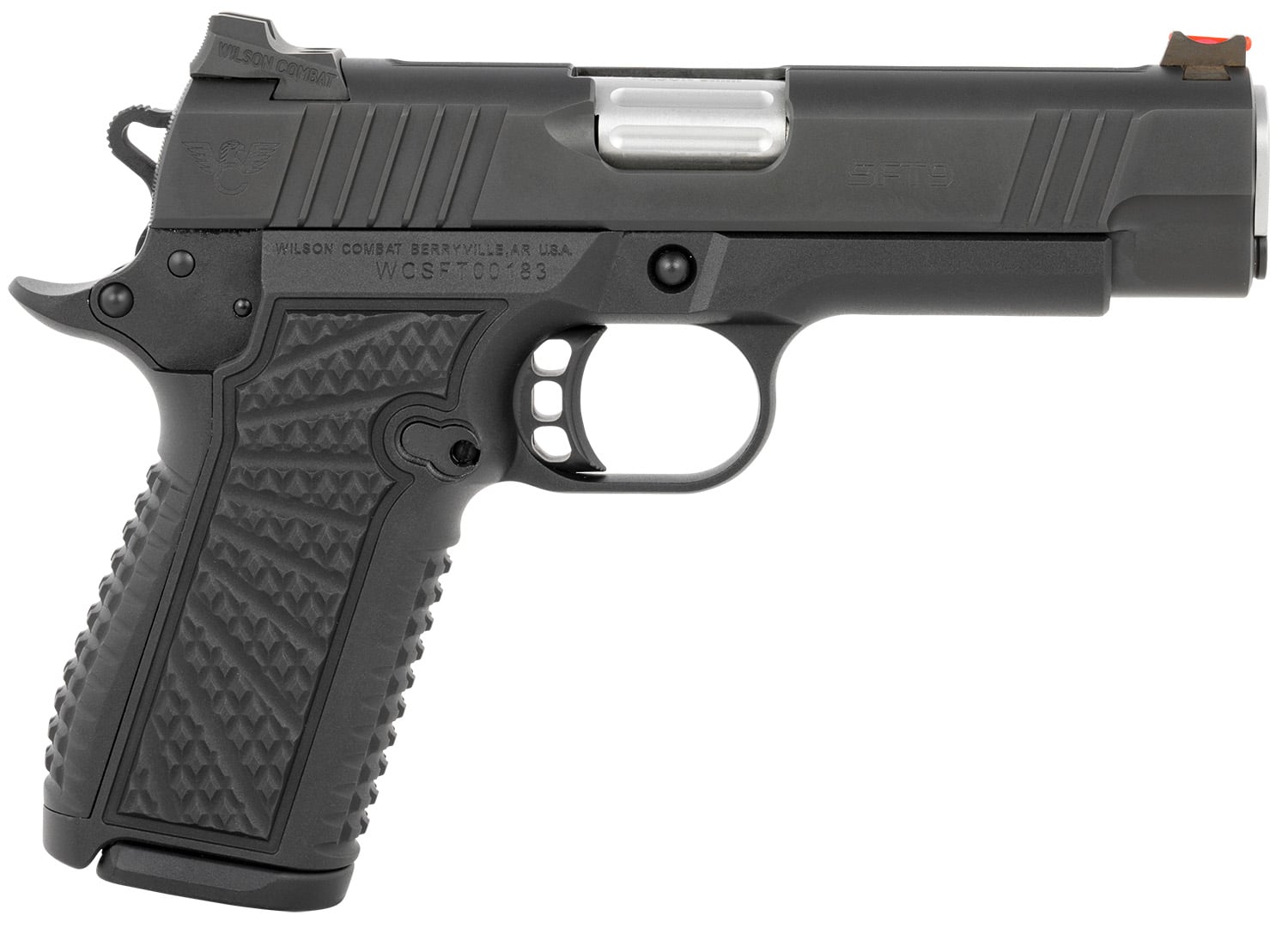 Wilson Combat SFT9CM42 SFT9 9mm Luger 15+1 (2) 4.25" Stainless, Black, Beavertail Frame, Integrated Grips, Fiber Optic Sights