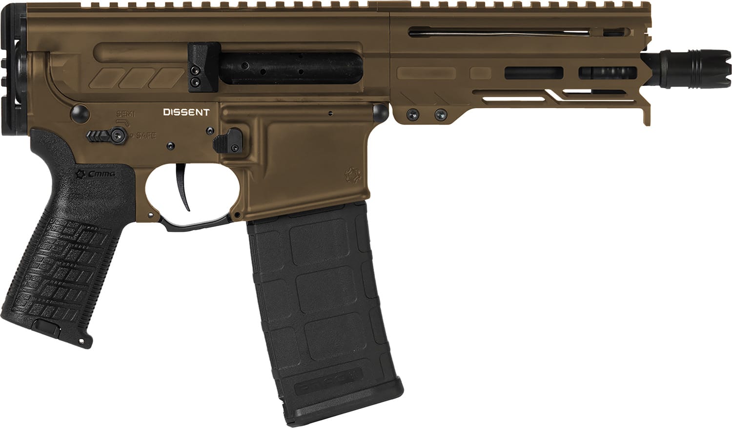 CMMG 30A0E33MB Dissent MK4 300 Blackout 30+1 6.50", Midnight Bronze Cerakote Rec, OEM Grip, Picatinny Buffer Adapter, Zeroed Drop-In Single Stage Trigger