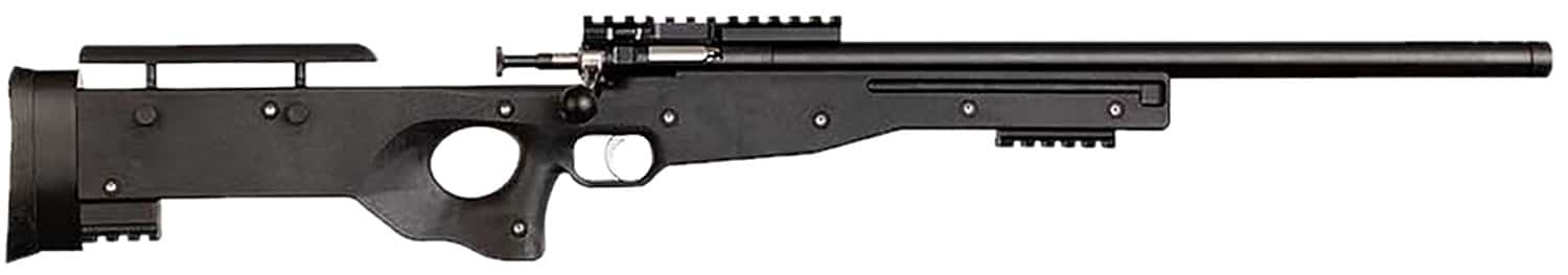 Crickett KSA2150-BLK Precision Full Size 22 LR Single Shot 16.10" Blued Threaded Bull Barrel, Blued Crickettinny Rail Steel Receiver, Black Synthetic Adj LOP Stock