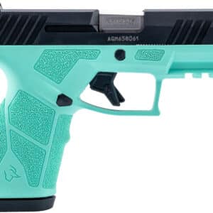 Taurus 1-GX2931C-10 GX2 9mm Luger 10+1 3.37" Matte Stainless Steel Barrel, Matte Black Serrated Stainless Steel Slide, Cyan Polymer Frame w/Picatinny Rail, Polymer Grip