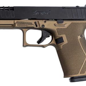 Great Lakes Firearms GL19BRZ Striker Compact Frame 9mm Luger 15+1 4" Black Nitride Steel Barrel, Black Cerakote Serrated w/Slide Cuts Steel Slide, Bronze Cerakote Polymer Frame & Grip, Ambidextrous