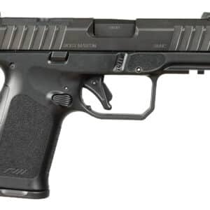 Rost Martin RM1CBLKOSP(COMP) RM1C 9mm Luger 17+1 4" Black Compensated Match Grade Barrel, Black Tenifer Optic Ready/Serrated Steel Slide, Black Polymer Frame w/Picatinny Rail, Textured Grip