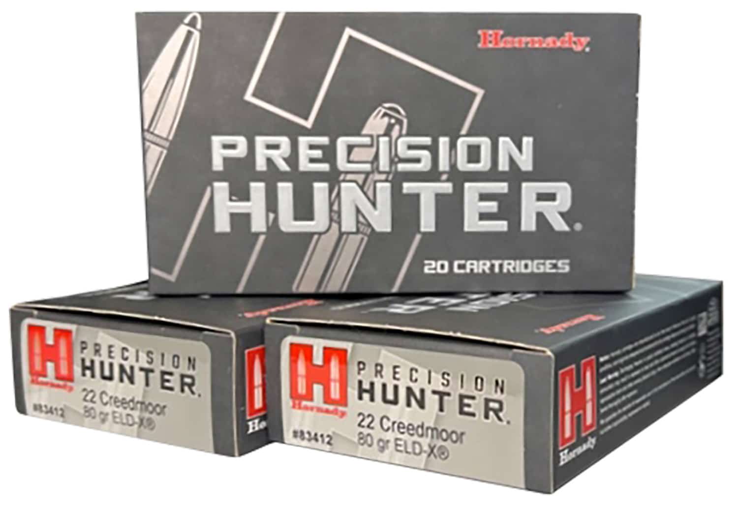 Hornady 83412 Precision Hunter 22 Creedmoor 80 gr ELD-X 20 Per Box/10 Cs
