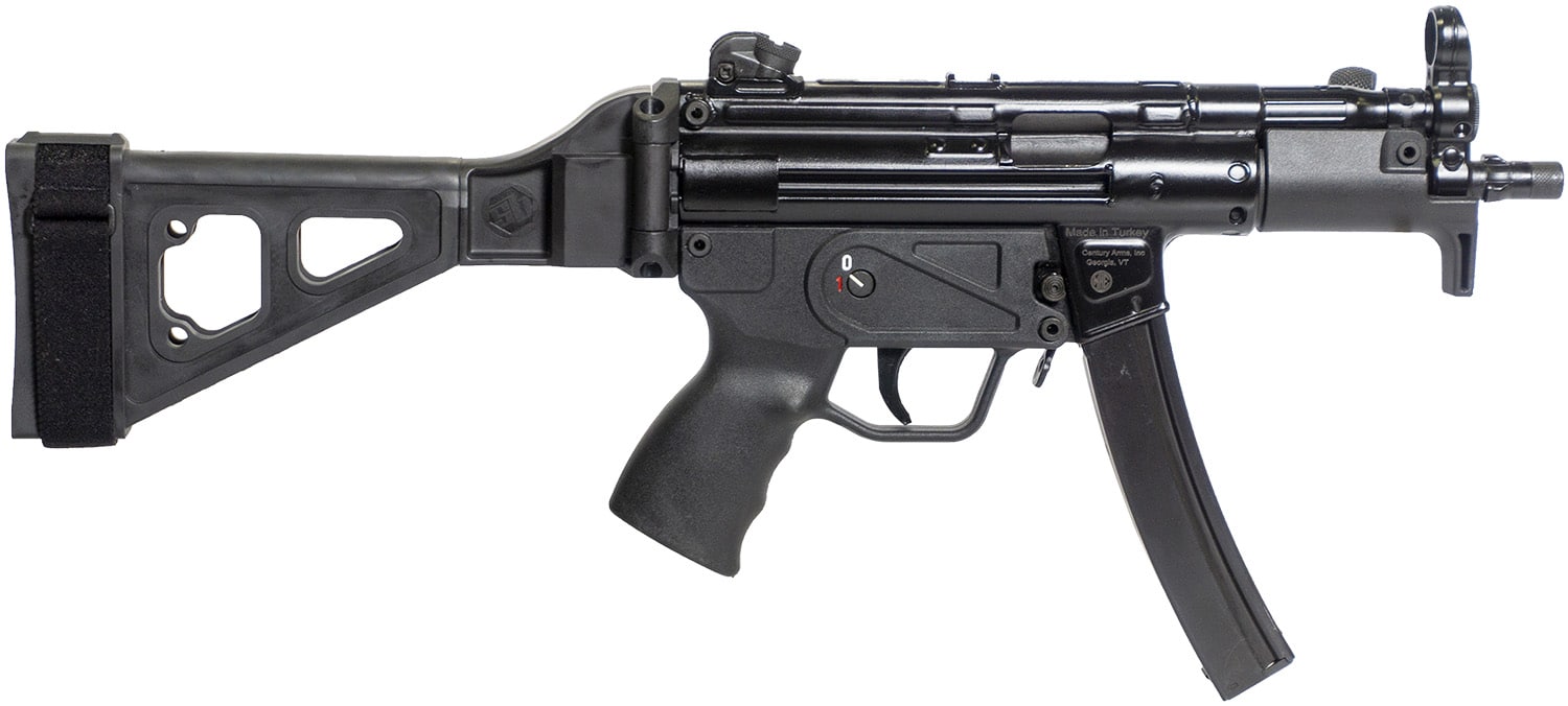 Century Arms HG6035SB-N AP5 P 9mm Luger 30+1 5.75" Threaded Barrel, Polymer Picatinny Rail Receiver, Black Synthetic SB Tactical Brace, Black Polymer Grip