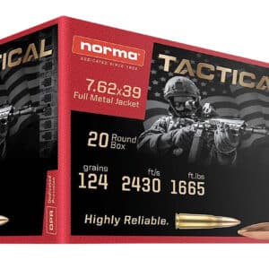 Norma Ammunition 295540020 Range & Training 7.62x39mm 124gr 20 Per Box/50 Case