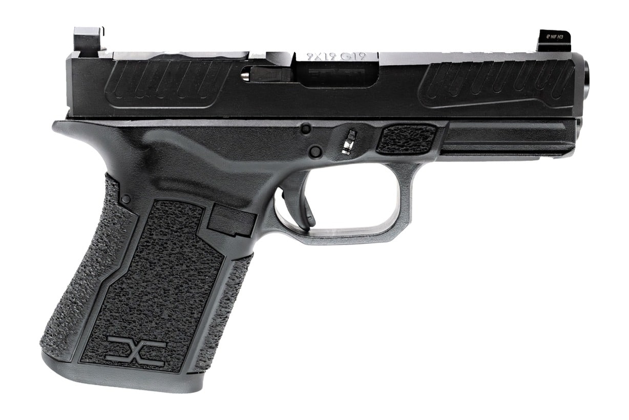 Faxon Firearms FX19D02 FX-19 Duty Gen 2 Compact Frame 9mm Luger Black DLC Stainless Steel Optic Ready/Serrated Slide, Black Polymer Frame w/Picatinny Rail, Black Textured Grip