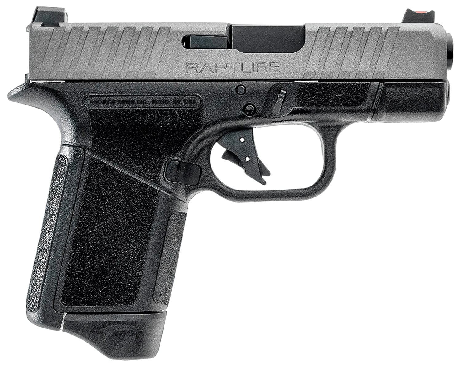 Gforce Arms GF932512BN Rapture Sub-Compact Frame 9mm Luger 12+1 3.25" Black Steel Barrel, Nickel Steel Optic Cut/Serrated Slide, Black Cerakote Polymer Frame, Shield RMSc/RMR Footprint