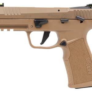 Sig Sauer 322CCAS P322 Compact Frame 22 LR 20+1 4" Black Threaded Barrel, Coyote Tan Cerakote Optic Ready/Serrated Slide, Coyote Tan Polymer Frame w/Picatinny Rail, Polymer Grip, Ambidextrous