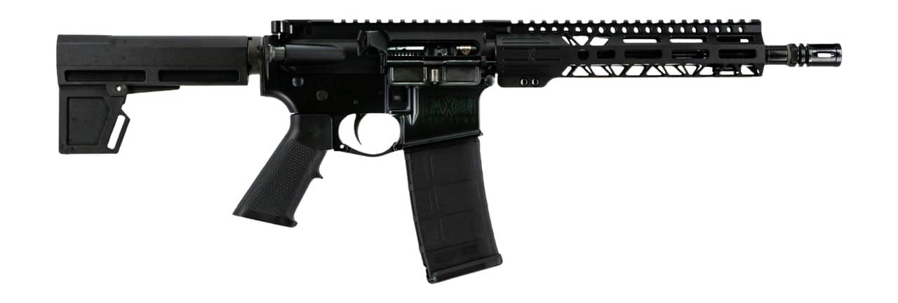 Faxon Firearms FXSPT556105SA9 Sport 5.56 NATO 30+1 10.50" Black Nitride SOCOM Threaded Barrel, Aluminum Receiver w/Picatinny Rail, M-LOK Handguard, Black Polymer KAK Shockwave Pistol Brace, Ergonomic