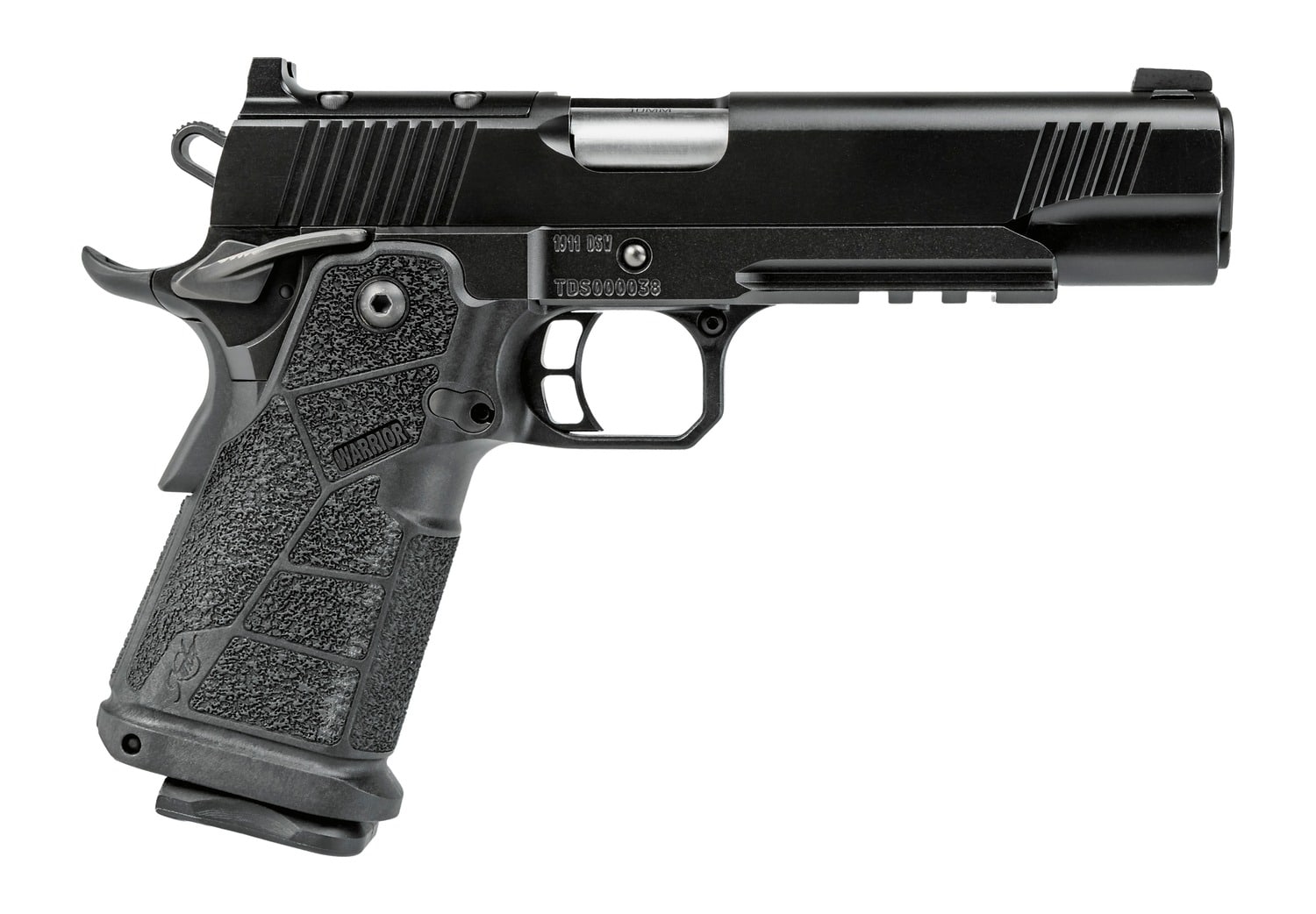 Kimber Mfg, Inc 3600307 DS Warrior 9mm Luger 10+1 5" Matte Stainless Barrel, KimPro Black Optic Ready/Serrated Slide Optic Cut/Serrated Slide, Black Stainless Steel Frame w/Beavertail & Picatinny Rail