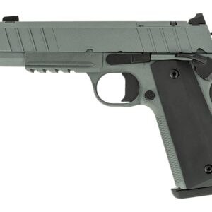 Tisas Arms 10100135 1911 Night Stalker Carry 45 ACP 8+1 4.25" Black Bull Barrel, Gray Cerakote Carbon Steel Serrated Slide, Gray Cerakote Carbon Steel Frame w/Beavertail & Picatinny Rail, Black Rubber