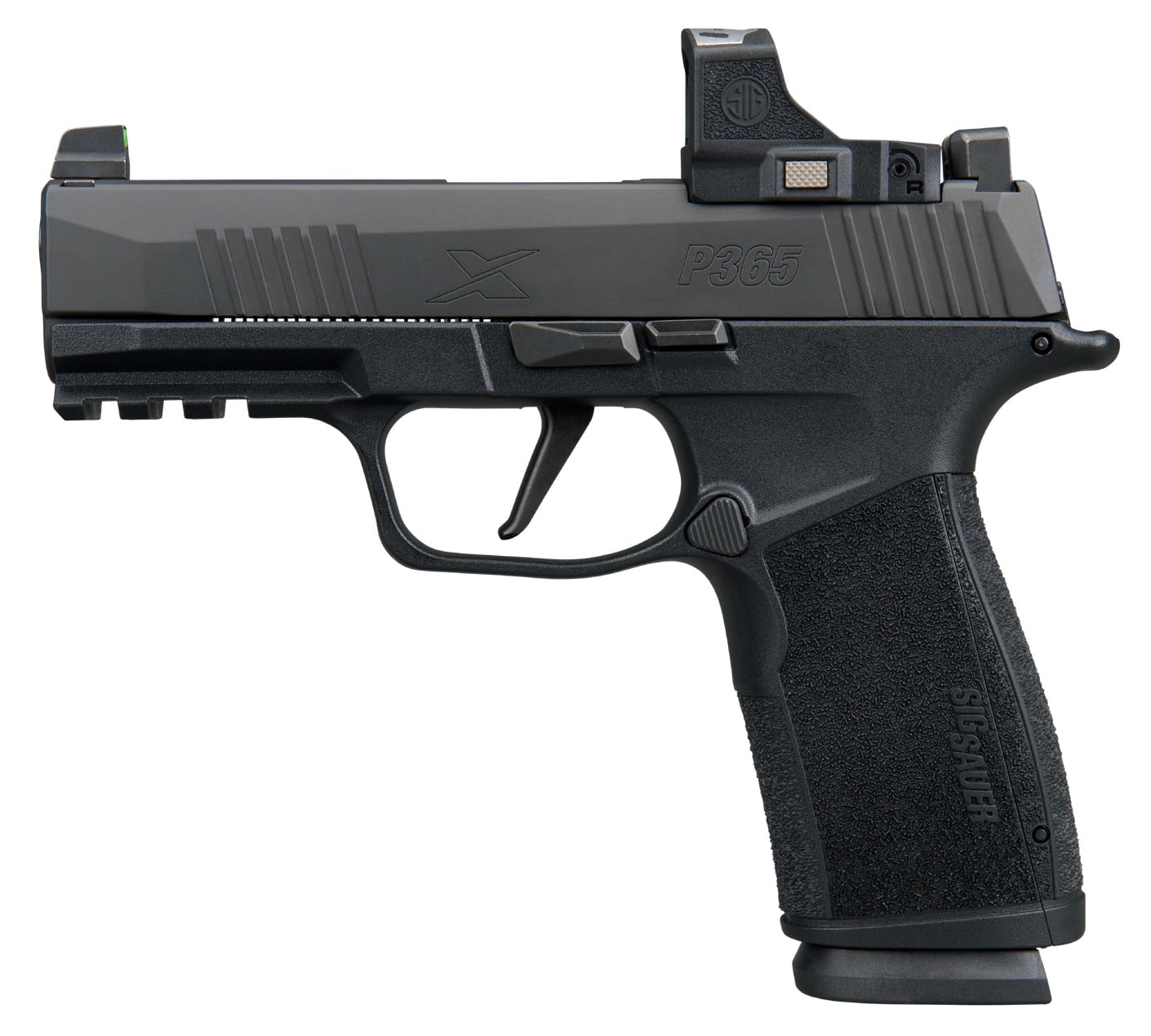 Sig Sauer 365XCA9BXR3PRS P365 XMacro w/Optic Compact 9mm Luger 17+1 3.70" Black Nitron Stainless Steel Serrated w/Sig ROMEO-X Compact Slide, Black Stainless Steel Frame w/Beavertail & Picatinny Rail,