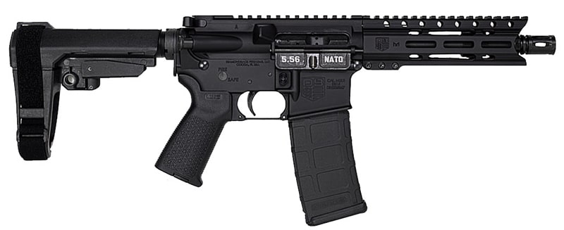 DB15 Pstl 5.56 7" BLK 6"PC M-Lok W/Brace