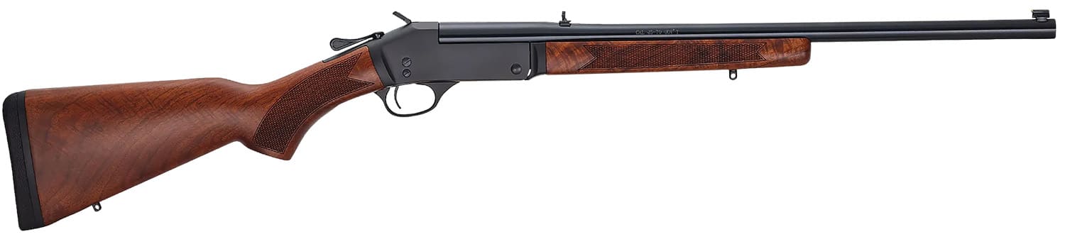 Henry H0154570 Single Shot 45-70 Gov Caliber with 1rd Capacity, 22" Barrel, Overall Blued Metal Finish & American Walnut Stock, Right Hand (Full Size)