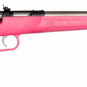 Crickett KSA2221 Youth 22 LR 1rd 16.12" Stainless Single Shot Barrel, Blued Stainless Steel Receiver, Pink Fixed Synthetic Stock, Right Hand