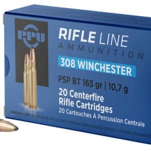 PPU PP3082 Standard Rifle 308Win 165gr Pointed Soft Point Boat Tail 20 Per Box/10 Case