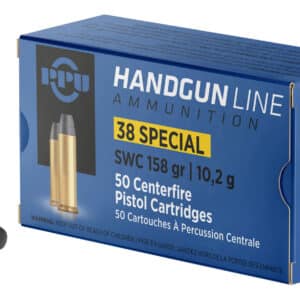 PPU PPH38SS Handgun 38Special 158gr Semi Wadcutter 50 Per Box/10 Case